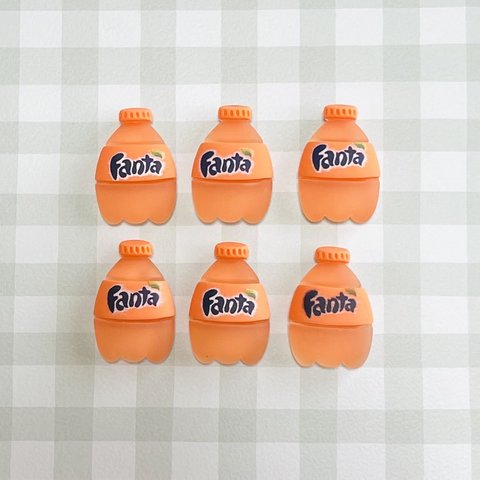 【6個】ジュース ドリンクパーツ 韓国風 デコパーツ【オレンジ】