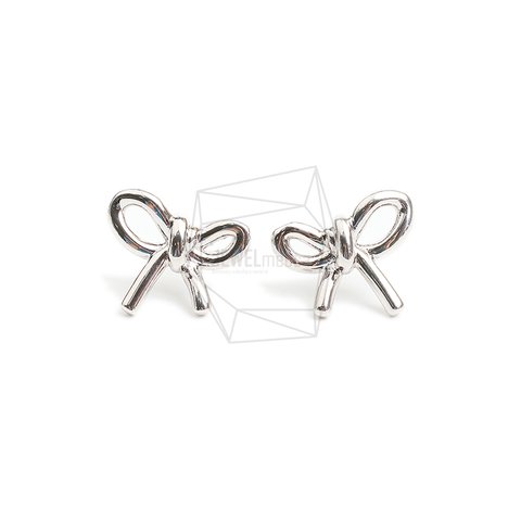 ERG-2140-R【2個入り】リボンピアス,Rope Ribbon Earring/13mm X 22mm