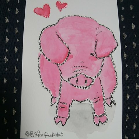 【 原画絵はがき_195 】🐷🐷