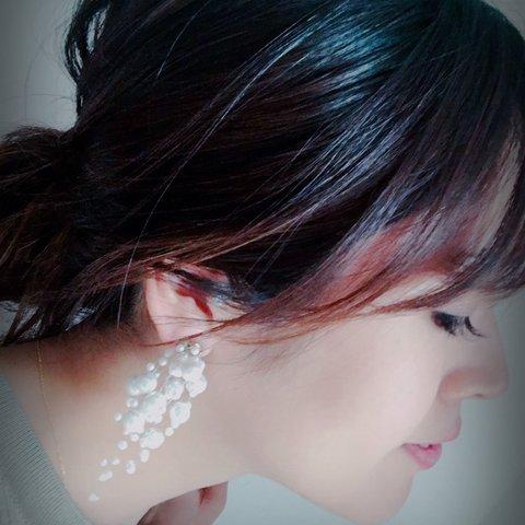 Pearl Shower　offwhite　【ピアス】