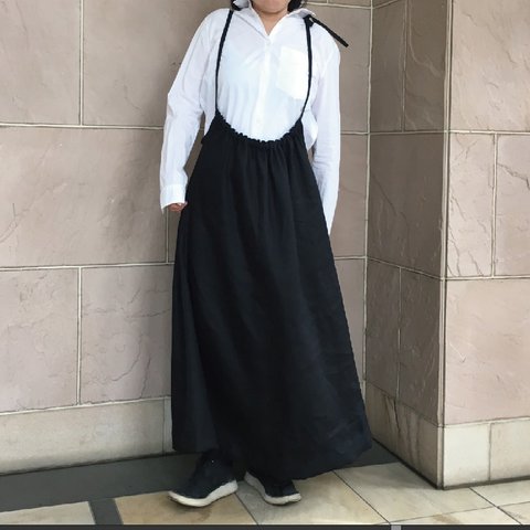 リネン 大人のジャンパースカート　受注製作