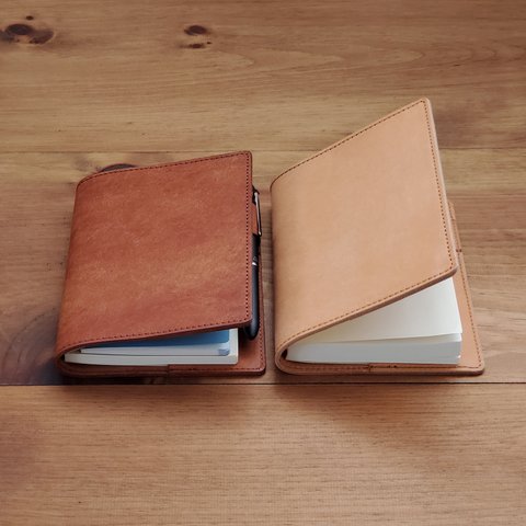 【受注製作】革のシンプルなほぼ日手帳カバー(ナチュラル）