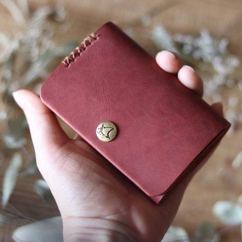 【ワインレッド】名刺も入るミニ財布【miniKAMABOKOwallet】