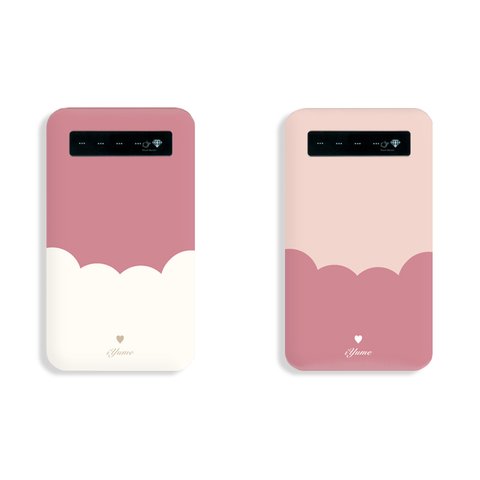 バイカラー＊桜：モバイルバッテリー　名入れ