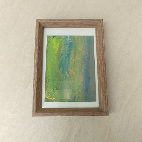 草木をイメージさた緑のアート（額付き）