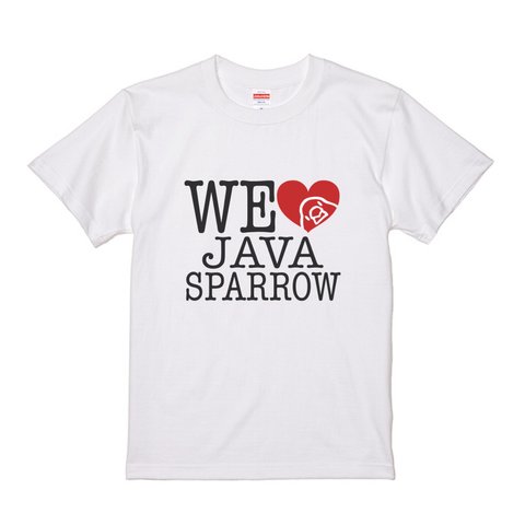 文鳥Tシャツ  「WE LOVE JAVASPARROW」 【受注生産】