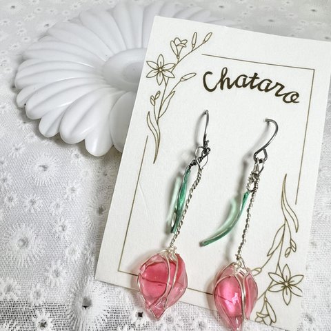 🌷チューリップ　イヤリングorピアス🌷