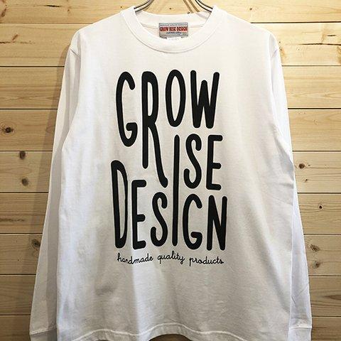 GROW RISE DESIGN　ロゴ　ロングスリーブTシャツ（ホワイト）