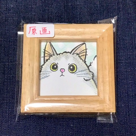 猫のミニ額原画