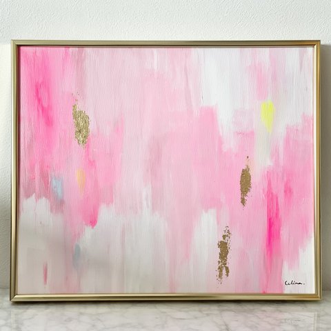 FUZZY 1°/ モダンアート インテリア アートパネル キャンバス 絵画 おしゃれ 抽象画 原画 シンプル ピンク