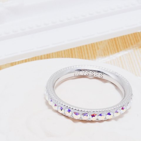 【Swarovski 】スワロフスキーオーロラクリスタルのビジューリング　7/9/11/13/15号