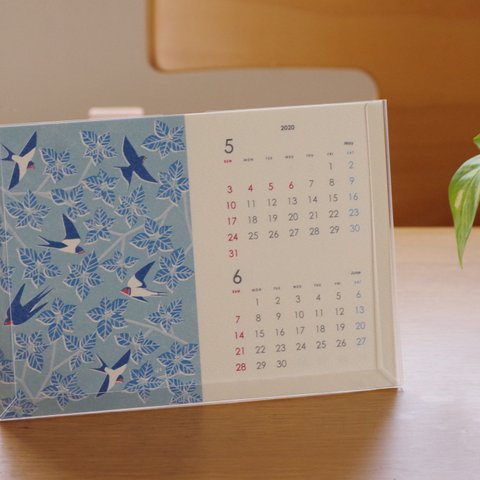 【2020年】野鳥と花のカレンダー【PETケース付き】使用後はポストカードに