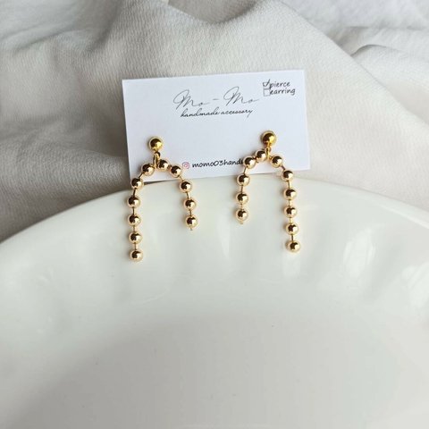 SALE♡送料無料ボールチェーンピアス/イヤリング