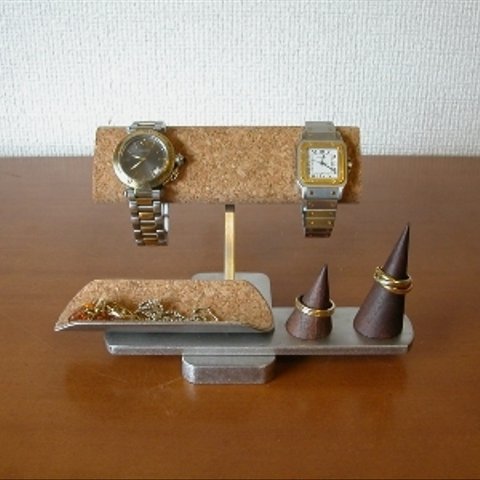 ホワイトデープレゼントに！　だ円パイプ　腕時計、リングアクセサリー収納スタンド　受注生産　ak-design