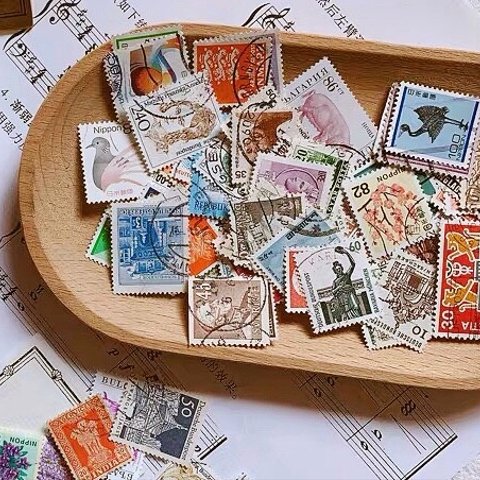 世界の切手 50枚セット コラージュ素材 ジャンク　ジャーナル素材