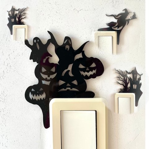 漆黒のハロウィン壁飾り　ウォールアート　ウォールデコ　ウォールステッカー