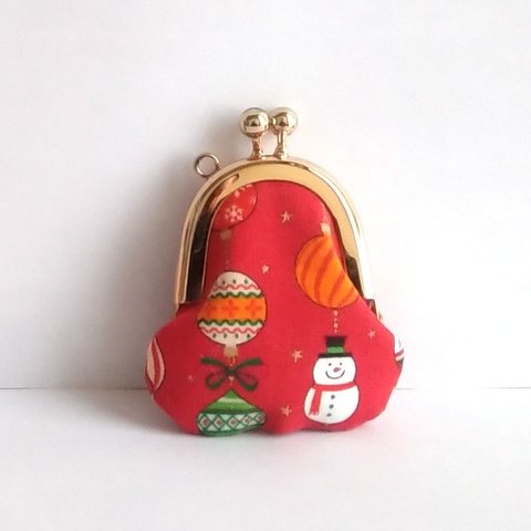 小さいがま口：豆姫：ちっちゃいがま口：littlie purse 375：かわいいがまぐち：小さな財布：雪だるま,バルーン,snowman