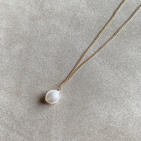 14KGF×fresh water pearl necklace