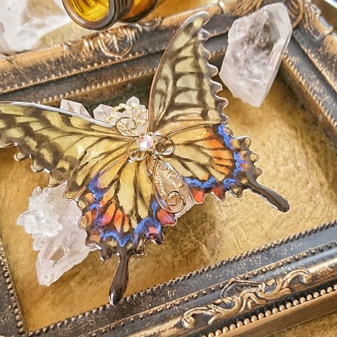 アゲハ蝶のバレッタ（hair ornaments of「life of butterfly」〜Swallowtail butterfly〜）.