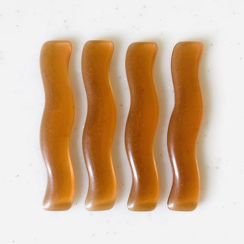 Clear Brown Wavy Rectangle Cabochons