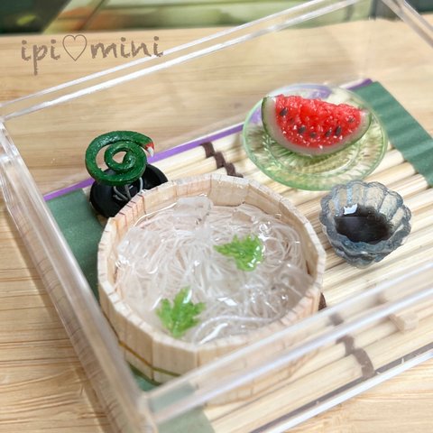 ミニチュアフード　.｡.:*･ﾟ夏のそうめんセット.｡.:*･ﾟ