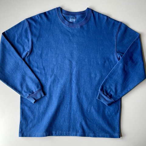 藍染 長袖Tシャツ 浅縹色　厚地の綿100% メンズ ユニセックス 【受注制作】