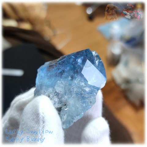 ◆ 大きな 秘蔵品 宝石質 特殊希少カラー ブルーフローライト 欠片 結晶 蛍石 原石 No.4909