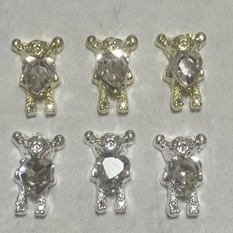 テディベアネイルパーツ6点