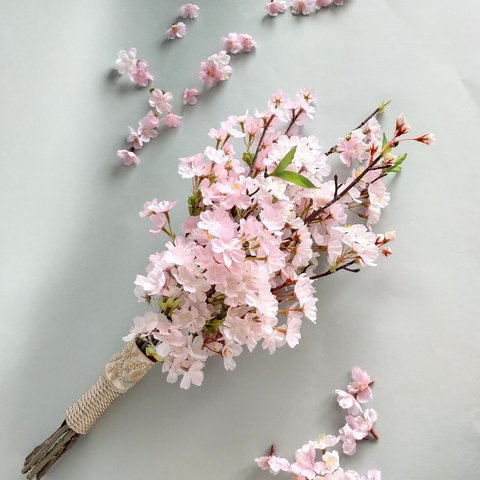 sa ku ra　さくら　桜のブーケ　クラッチブーケ　和装ブーケ　ブライダルブーケ　ウェディング　ブライダル　結婚式