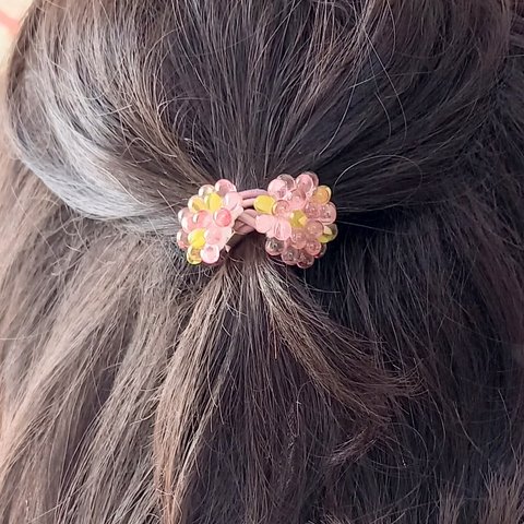 お花のヘアゴム　　サクラ