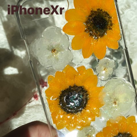 iPhoneXrひまわりケース