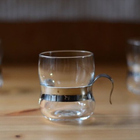 iittala paula イッタラ パウラ ホルダー付グラス シルバー ガラス グラス カップ コップ 北欧 フィンランド ヴィンテージ_it2750