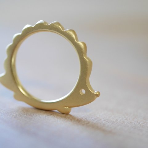 『ハリネズミ』ピンキーリングも可 ブラス プラチナ K18ゴールド 動物シリーズ 結婚指輪のオーロ