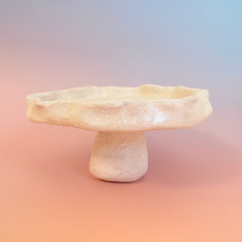 【陶器/粘土】脚付き　小皿　アクセサリートレイ