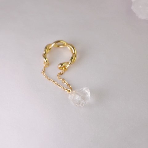 chain ear cuff┊クォーツ 4月誕生石／鉱物 原石  天然石 アクセサリー