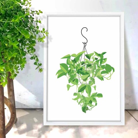 Green everyday　植物　イラスト　ポスター  A4　アートポスター　アートsei（イラスト・グラフィック・新着順）で検索　1098