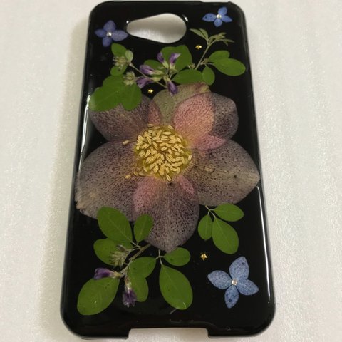 ✨クリスマスローズ＆萩✨押し花 iPhoneケース