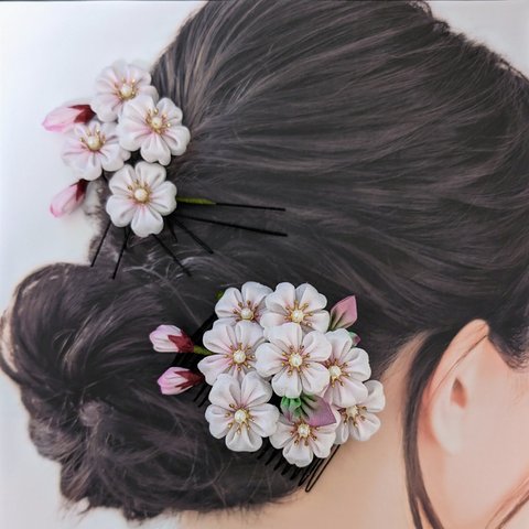 桜　つまみ細工髪飾り 卒業式　入学式