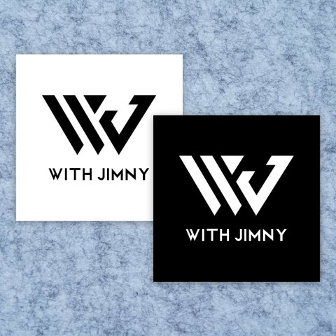 ジムニー ステッカー / WITH JIMNY ボックスロゴステッカー（ホワイト&ブラック）