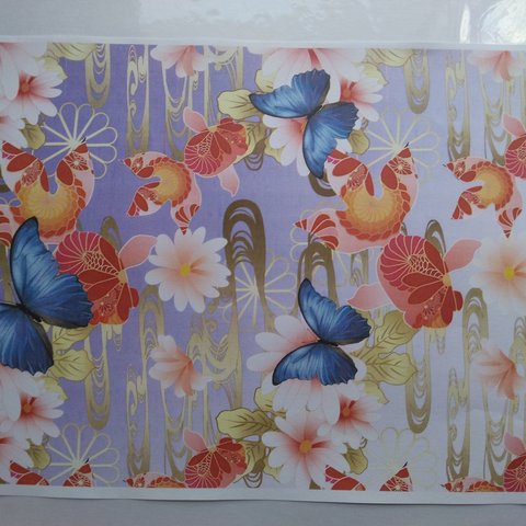 A4　ラッピングペーパー　和柄　紫系　モルフォ蝶　10枚　A4 wrapping paper Japanese pattern purple morpho butterfly 10 sheets