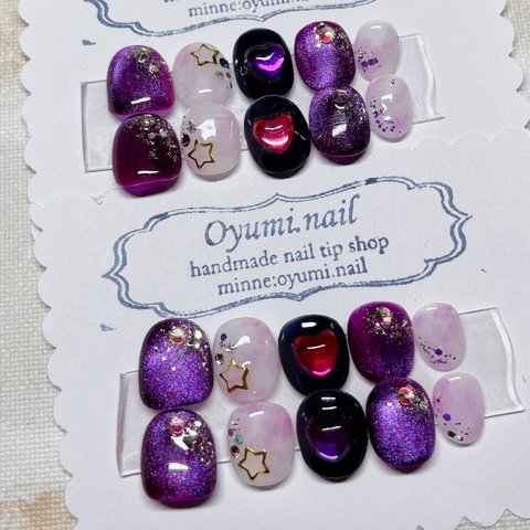 パープル　💜　プリンセス　推し　キッズネイル　　キッズネイルチップ　ハンドメイド　おゆネイリスト　oyumi.nail 七五三　ハーフ成人式　クリスマス