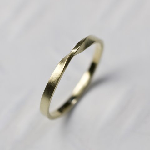 つや消し 真鍮ワンポイントハーフツイストリング 2.0mm幅 マット｜BRASS RING｜751