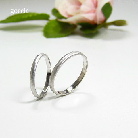 細めの結婚指輪（ハードプラチナ900製） マットな艶消し仕上げ（Light）5-4