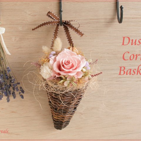 壁掛けバスケットアレンジメント Dusk Corn Basket（ダスク　コーンバスケット）A177