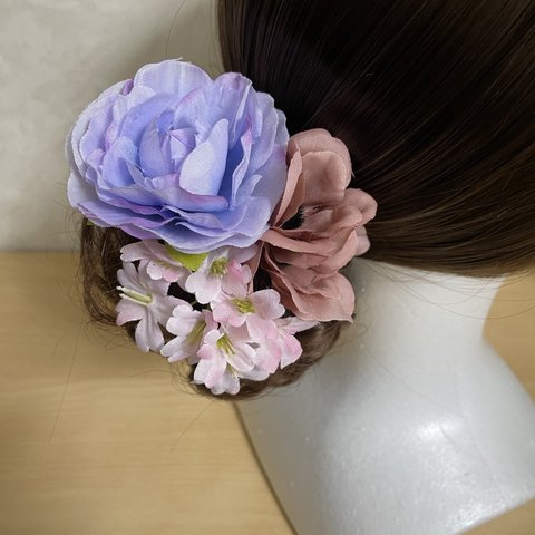 お花の髪飾り ヘアピン 造花 ラナンキュラス No.27