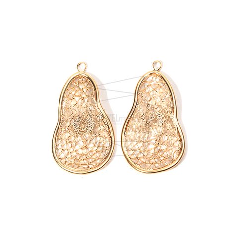 PDT-1590-MG【2個入り】ペアーメッシュペンダント,Pear mesh Pendant