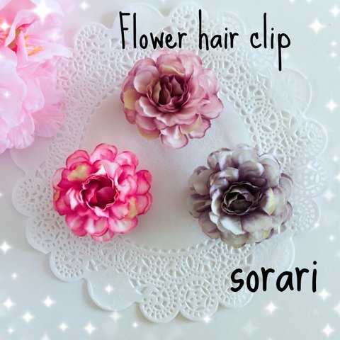 バラのお花　キッズヘアクリップ 