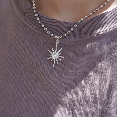 2Way Sun Pearl Necklace(金属アレルギー対応）