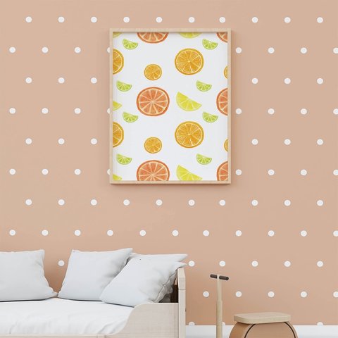 フルーツのイラストポスター　/ i0268    / フルーツやアイス、ドーナツの可愛いイラスト　子供部屋に　インテリアポスター