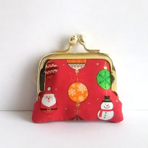 ■角型■小さいがま口：ちっちゃいがま口：角241：かわいいがまぐち：小さい財布：littlie purse：雪だるま,バルーン,snowman